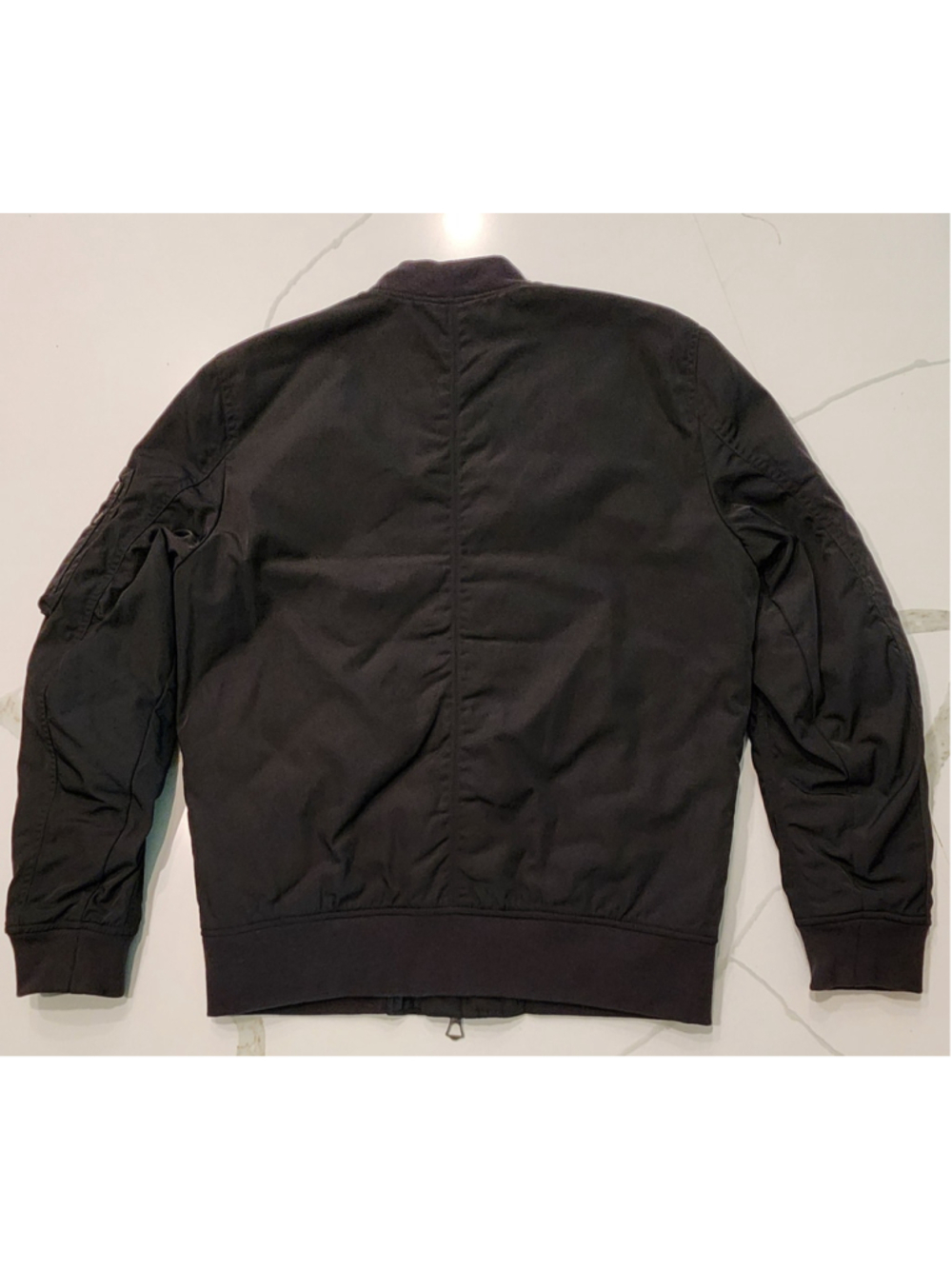 Abercrombie & Fitch Mens S MA-1 Flight Bomber Jacket Black Quilted Lined Zip - Picture 2 of 8